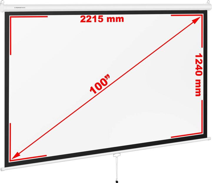 Produktbild Fromm & Starck Beamer Leinwand Heimkino Projektionsfläche Rollo Leinwand Decke 16:9 229,5x145cm (100", 16:9)