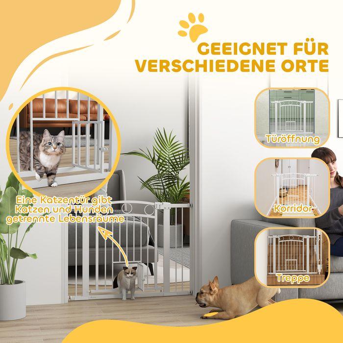 Actual product image Swisshandel24 Türschutzgitter, 76-104 cm Treppengitter, Treppenschutzgitter, Treppenschutz