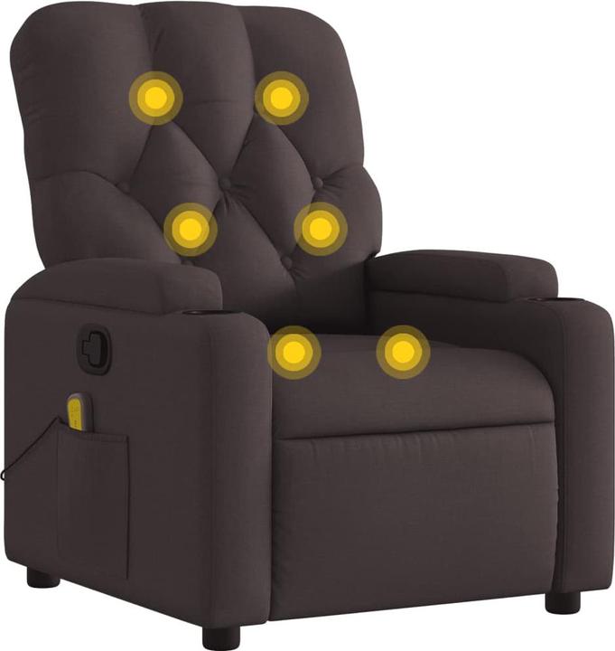 Produktbild VidaXL Massagesessel Fernsehsessel Relaxsessel Liegesessel Dunkelbraun Stoff