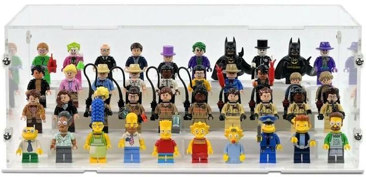 Produktbild iDisplayit Acryl-Display für 40 LEGO®-Minifigur (mit weissem Boden und Noppen)