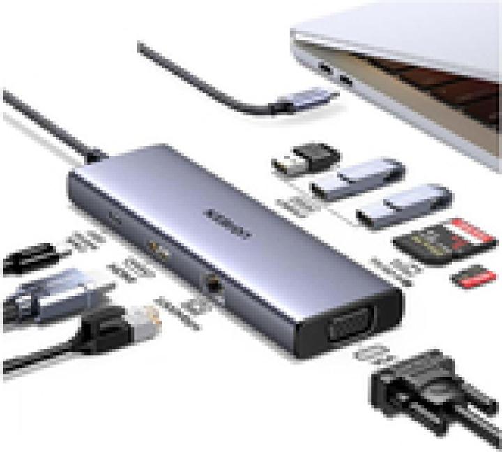 Actual product image Ugreen USB-C 9-In-1 Multifunction Adapter (USB-C, 9 Ports)