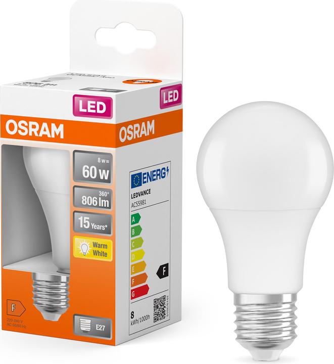 Produktbild Osram Led Star Classic A (E27, 8.50 W, 806 lm, 1 x, F)