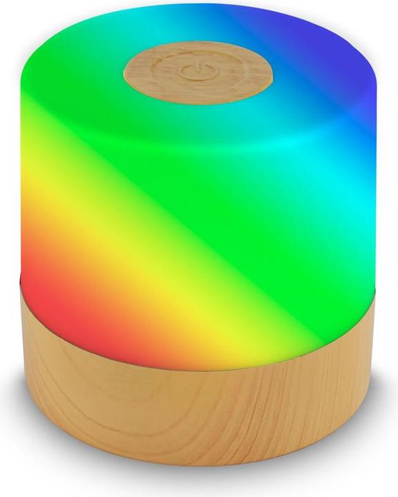 Image du produit B.K.Licht Akku RGB LED Lampe de table, couleur bois, 1xLED/1,5W (100 lm)