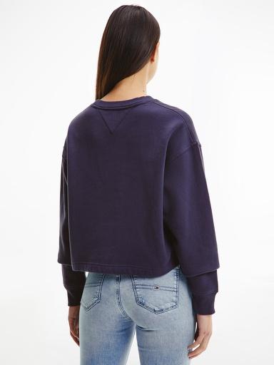 Actual product image Tommy Hilfiger TJW CROP TOMMY SIGNATURE CREW, blue(cblue (87)), size S (S)