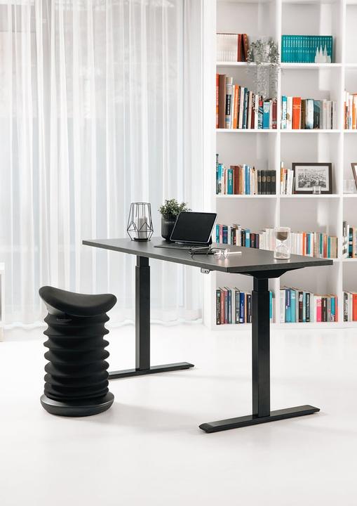 Immagine prodotto Topstar Scrivania elettrica regolabile in altezza E-Table rettangolare nera, struttura a T nera (80 x 68 cm)