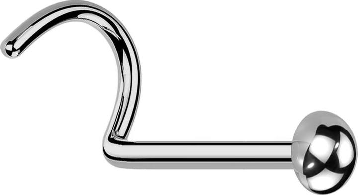 Image du produit Star Piercing Nasenstecker gebogen silber mit Kuppel (sans laiton, Titane G23)