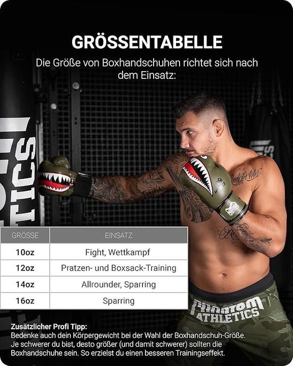 Actual product image Phantom Athletics Muay Thai Boxhandschuhe (16 OZ, One size)