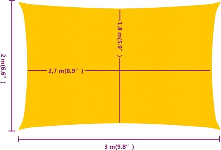 Actual product image VidaXL Sonnensegel 160 g/m² Rechteckig HDPE (2 x 3 m)