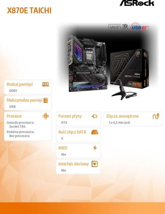 Produktbild AsRock X870E Taichi (AM5, AMD X870E, E-ATX)