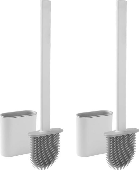 Actual product image Casativo Toilet brush with silicone bristles incl. brush holder, set of 2