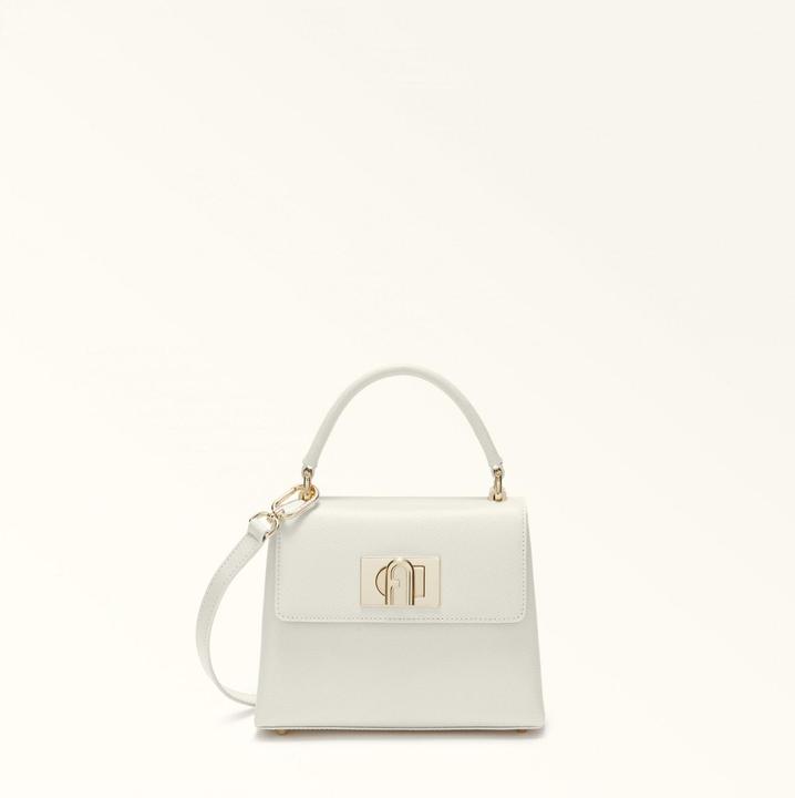 Furla 1927 mini top handle in leather color cream