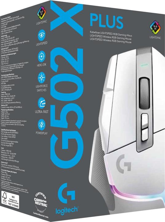Image du produit Logitech G G502 X Plus (Sans fil)