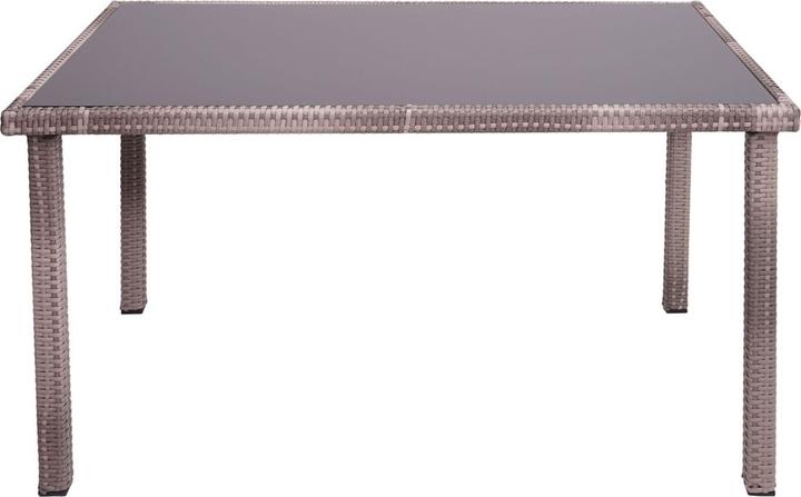 Produktbild Swisshandel24 Poly-Rattan Tisch, Gartentisch Balkontisch, 120x75cm - grau (120 cm)
