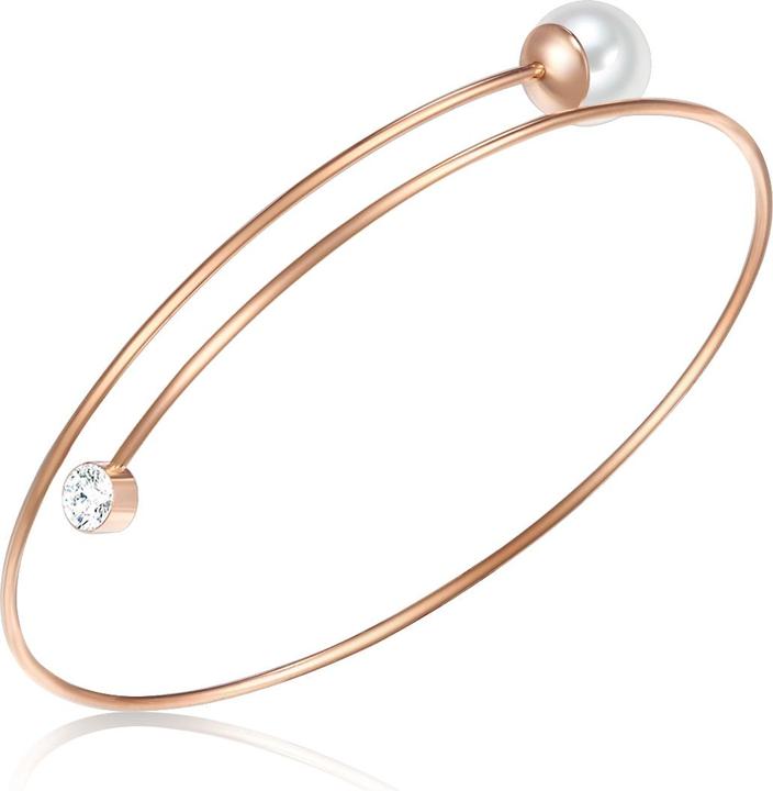 Actual product image Lulu & Jane Brass glass crystal shell pearl rose gold 16.0 - 22.0 cm - 33308 (22 cm, Brass)