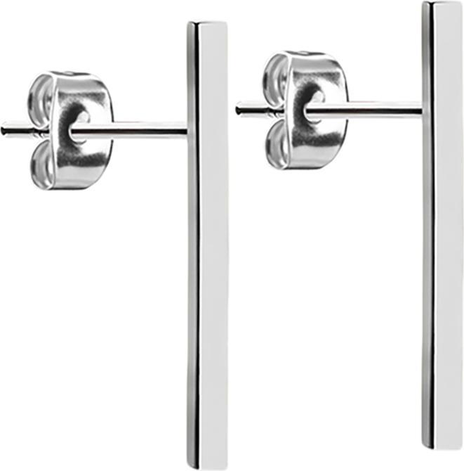 Produktbild Star Piercing Ohrstecker Balken silber (Messing, Chirurgenstahl 316L)