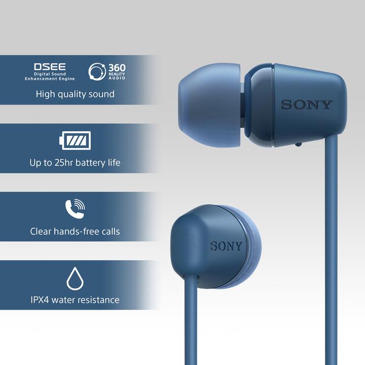 Actual product image Sony WI-C100 (No noise cancelling, 25 h, Wireless)