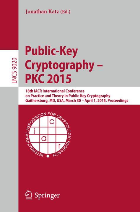Immagine prodotto Public-Key Cryptography -- PKC 2015 (Inglese, Jonathan Katz, 2015)