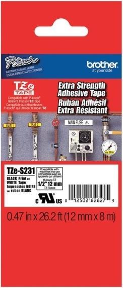 Image du produit Brother TZe-S231 (1.20 cm, Noir, Blanc)