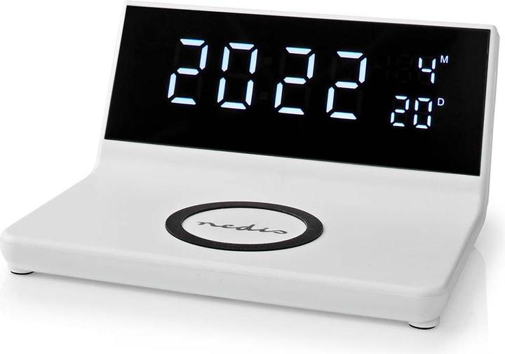 Actual product image Nedis Alarm Clock Wireless Charger Qi Certified 5/7.5/10 / 15 W USB-A Plug 2 Alarm Times Snooze
