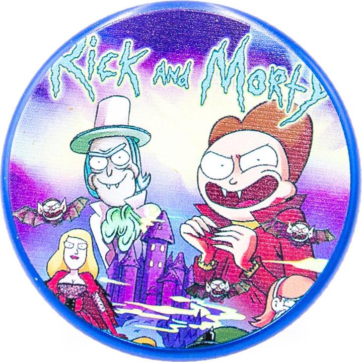 Actual product image BestV Rick and Morty Aluminium Grinder Blue 2 Parts 50mm