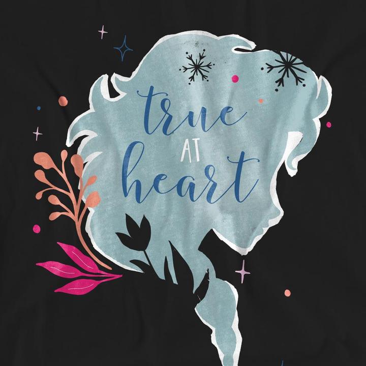 Actual product image Disney Frozen Unisex Adult True At Heart Elsa Silhouette T-Shirt (S)