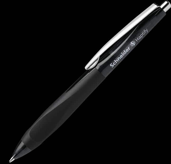 Image du produit Schneider Stylo à bille rétractable Haptify Clip-on Medium (e) (Noir, 1 x)