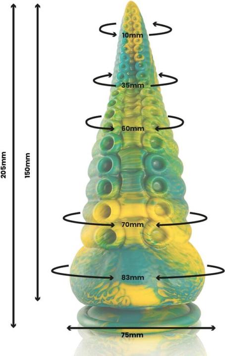 Actual product image Epic Cetus Green Tentacle Dildo, Large Size