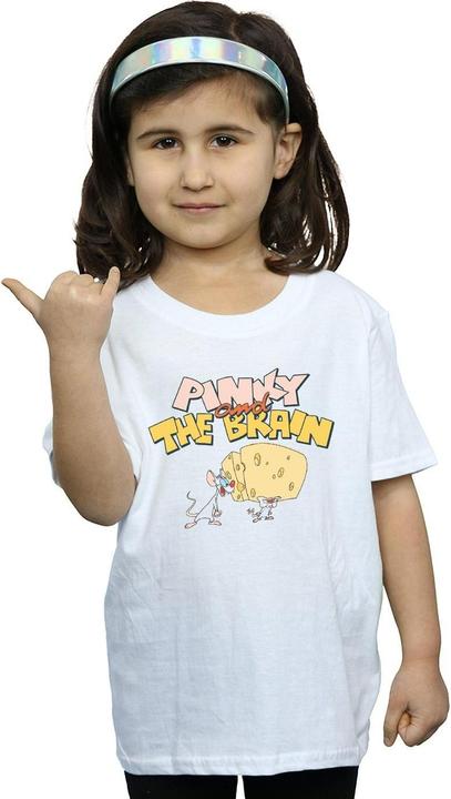 Actual product image Universal Textiles Girls Pinky And The Brain Cheese Head Cotton T-Shirt (104)