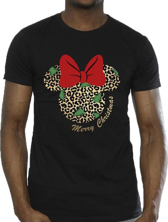 Actual product image Disney Mens Minnie Mouse Leopard Christmas T-Shirt (4XL)