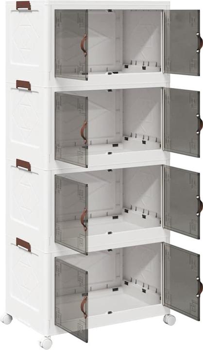 Image du produit VidaXL Boîte de rangement x avec roues Empilable 4 étages 75L 65 x 40 x 145cm (75 l)