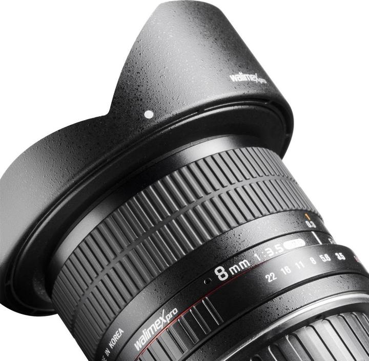 Image du produit Walimex pro 8mm f/3.5 II Fisheye, Canon EF-S (Canon EF-S, APS-C / DX)