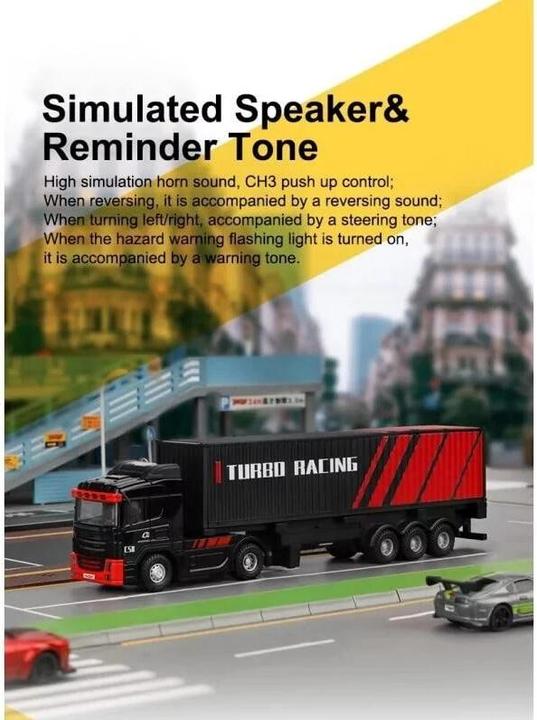 Image du produit Turbo Racing Camion C50 avec remorque Blanc, 1:76, RTR (RTR Prêt à fonctionner)
