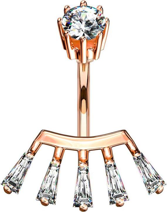Actual product image Star Piercing Banana Inner Thread Rose Gold Princess (Brass, Surgical steel 316L)