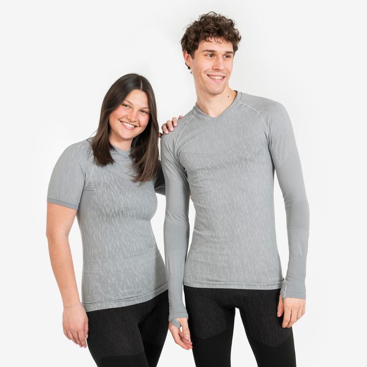 Produktbild Kipsta Funktionsshirt Fussball kurzarm Keepdry 500 Wärmekomfort Damen/Herren grau (XL)