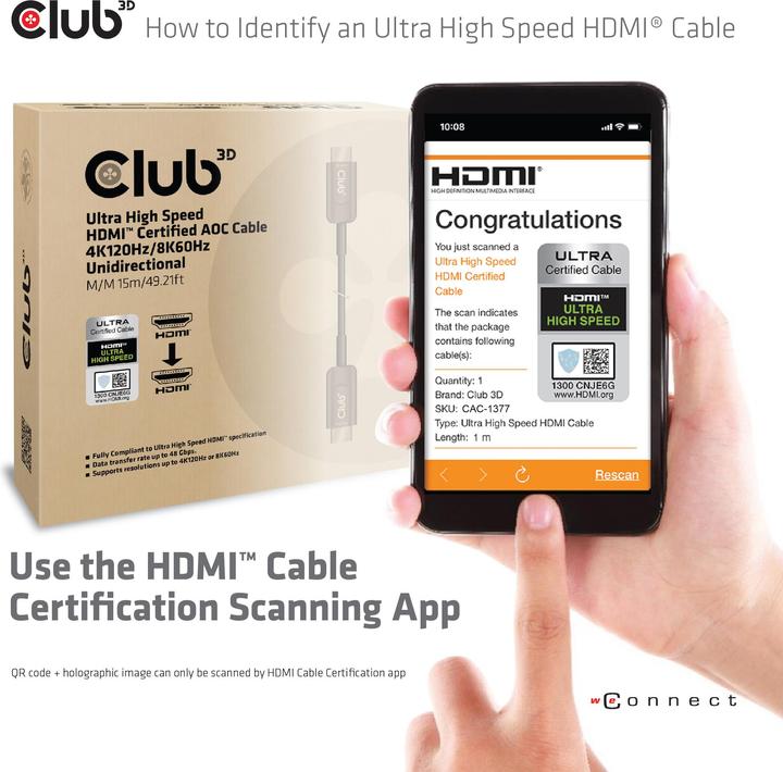 Produktbild Club 3D HDMI (Typ A) — HDMI (Typ A) (15 m, HDMI)