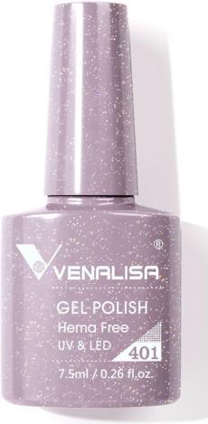 Actual product image Venalisa Gel Varnish 401 UV/LED (Lilac glitter, UV gel varnish)