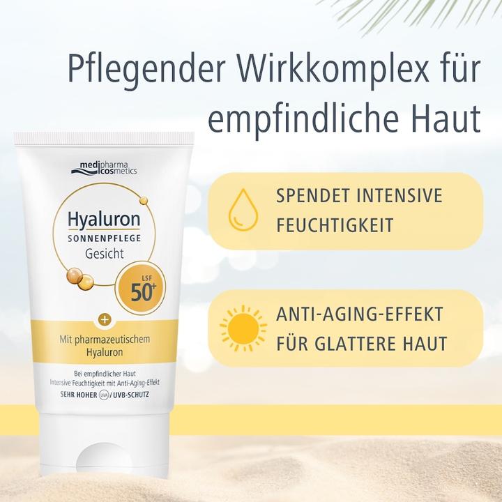 Immagine prodotto Medipharma cosmetici Hyaluron Sun Care Face SPF 50+, 50 ml Crema (Crema solare, SPF 50+, 50 ml)
