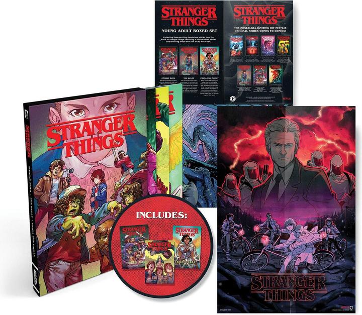 Image du produit Stranger Things Graphic Novel Boxed Set (Zombie Boys, The Bully, Erica the Great ) (Anglais, Valeria Favoccia, Nate Piekos, Greg Pak, Danny Lore, Dan Jackson, 2022)