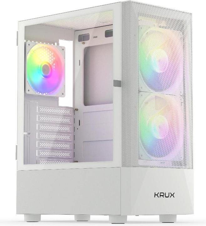 Actual product image Krux Vako White RGB (KRXD005) (ATX, Micro-ITX, mATX)