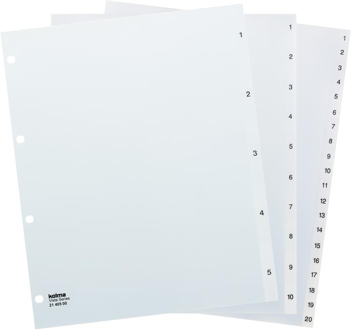 Actual product image Kolma Index A4 XL Vista 1-10 10-piece transparent colourless