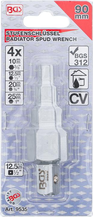 Immagine prodotto BGS Chiave x valvole radiatori 12,5 mm (1/2") 4 gradini (10 mm)