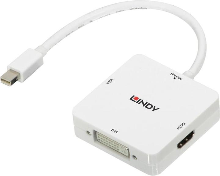 Produktbild Lindy Mini-DP 1.2 an HDMI 2.0, DVI-D und VGA Konverter Unterstuetzt HDMI 2.0 Ultra HD 4K und HDCP2.2 Si... (HDMI, 6 cm)