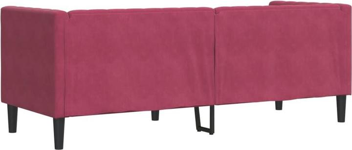 Produktbild VidaXL Chesterfield Sofa Nackenrollen 3-Sitzer Couch Polstersofa Weinrot Samt (Chesterfield)