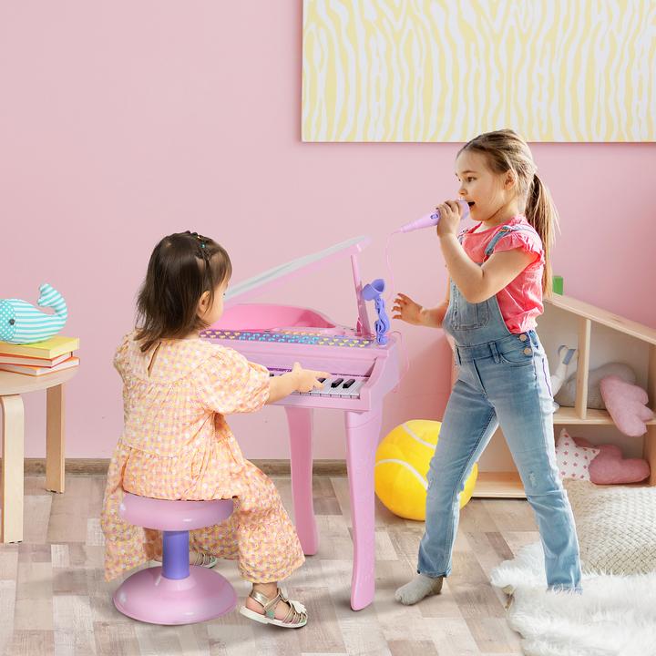 Actual product image Homcom Children's piano including stool (English)