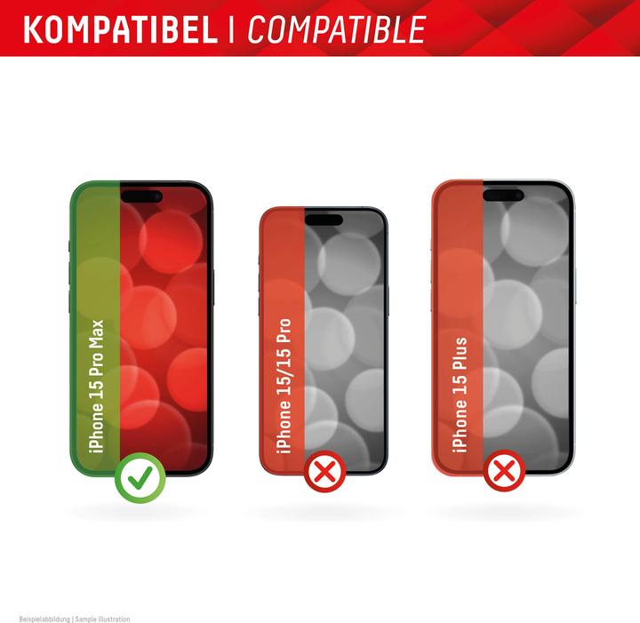Productafbeelding Displex Real Glass, 2D Panzerglas + Handyhülle (1 Stuk, Apple iPhone 15 Pro Max)