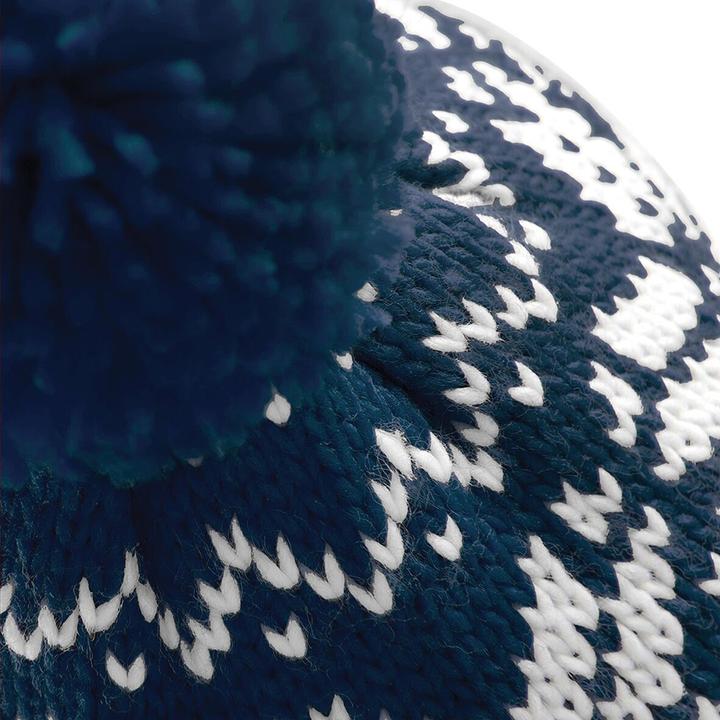 Produktbild Beechfield Strickmütze Mit Bommel Schneeflockenmuster (One Size)