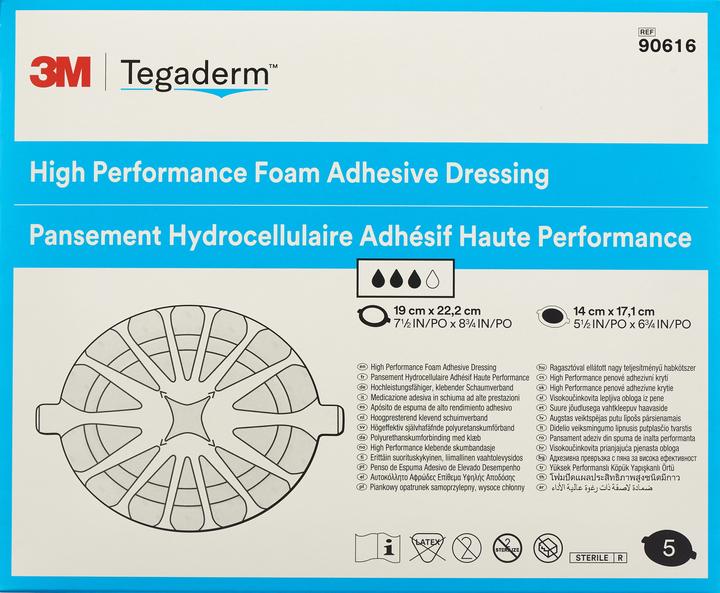 Produktbild 3M Foam HP Schaumkompresse 14x17.1cm adhesive (5 Stk) (5 x)