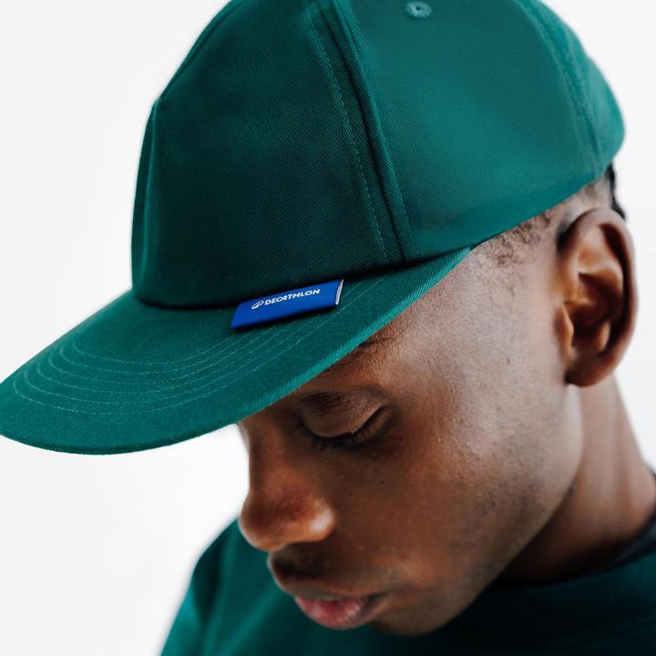 Image du produit Decathlon Casquette 6 Pan à visière plate, vert