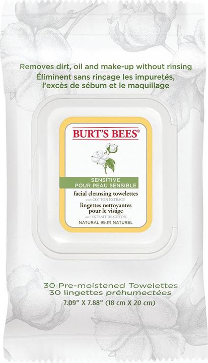 Immagine prodotto Burt's Bees Sensitive Facial Cleansing Towelettes Cotton Extract (Panni pulizia)
