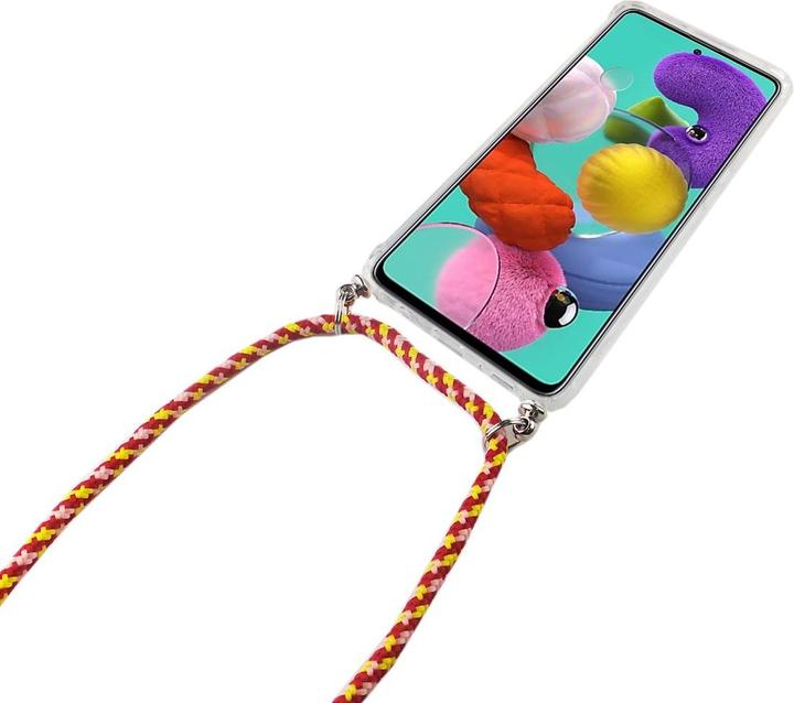 Produktbild König Design Handykette für Samsung Galaxy A51 mit Band Case zum umhängen Kordel Etui Rot Neu